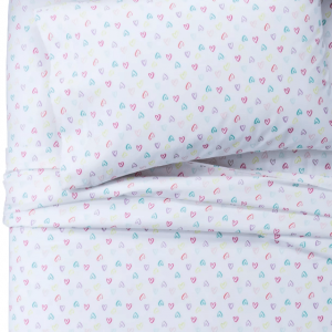 Colored Hearts 100% Cotton Twin sheets